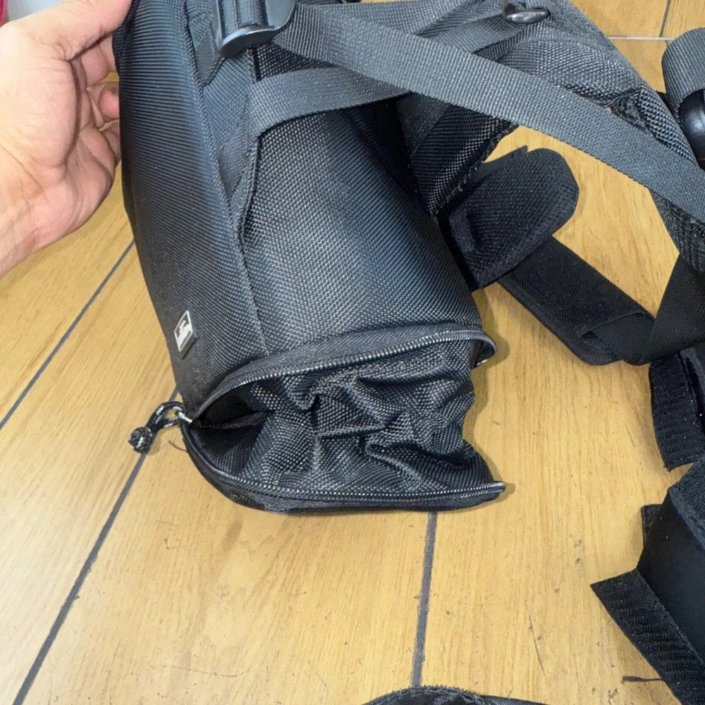 Cotton Camera Bag‎ Black Adjustable Strap Padded Compartment Organizer